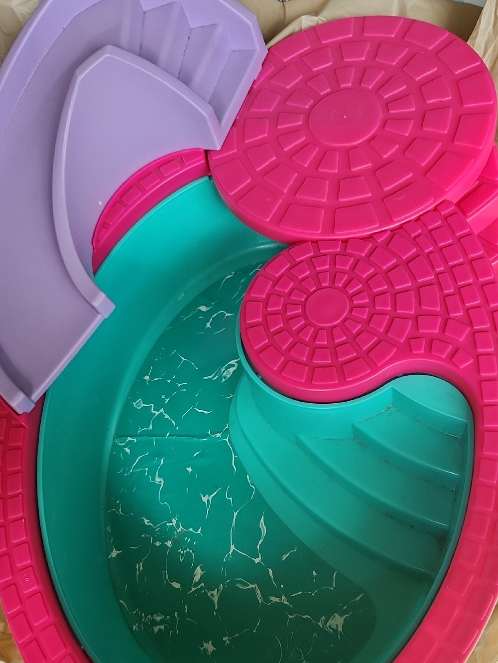Mattel Teal, Pink & Lavender Doll Pool Playset